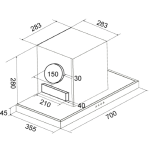 Kuzzo 德國德信 GALAXY L700 70厘米 1080m³/h 強力煙囪式抽油煙機 (左排風) (超靜超勁)